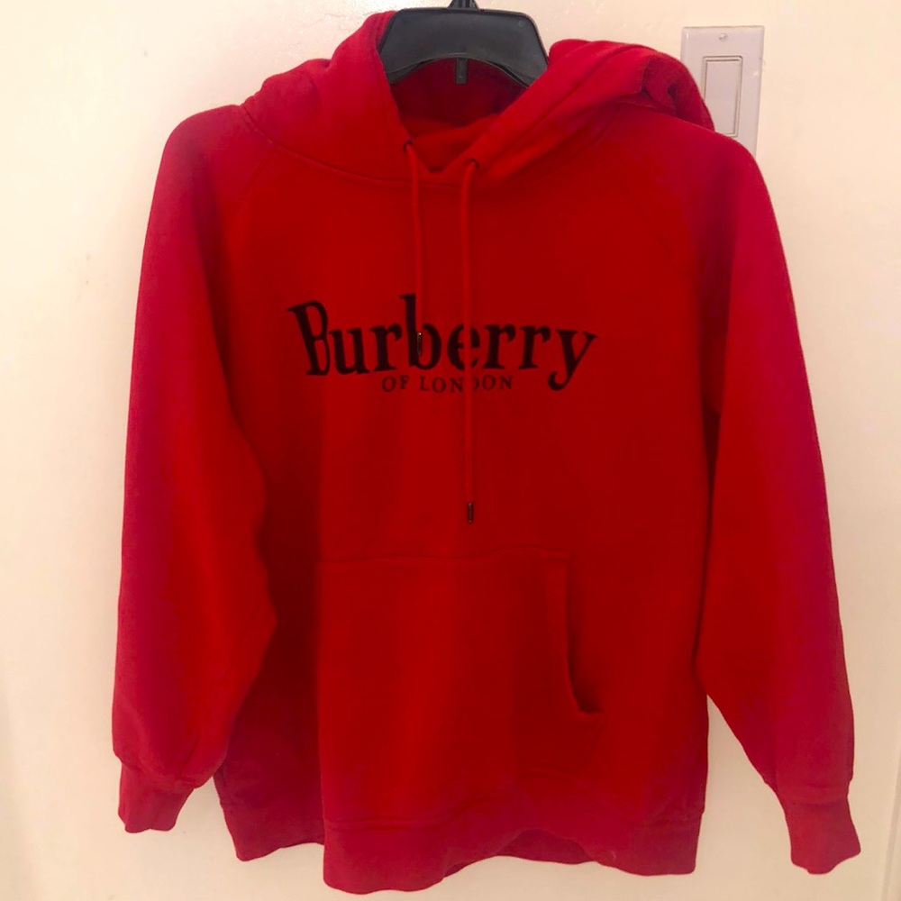 Burberry Cotton Logo Hoodie (Red)